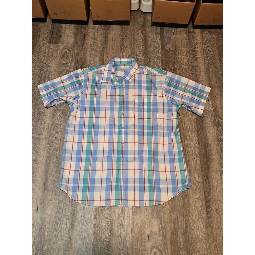 Andhurst Men's Colorful Short Sleeve Button Down Shirt Size XL Pocket